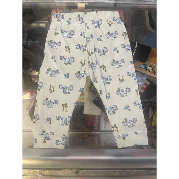 Janie and Jack Soft Blue Knit Safari Pull on Pants 6-12M - Picture 2 of 3